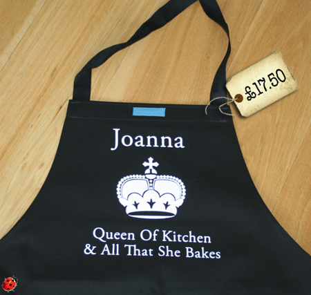 perosnlaised queen of kitchen apron