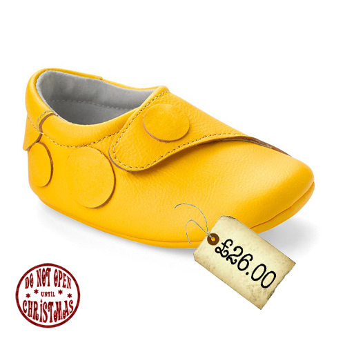 yellow leather pram shoes
