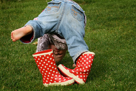 Irrepressibly Happy Spotty Otter Wellies