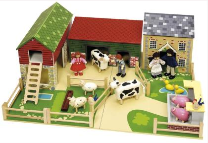 Spotted! Wooden Farm Set they way I remember them.