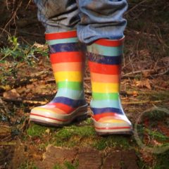 Just The BEST Wellies for children. Rainbow Striped Wellington Boots? Yes please.