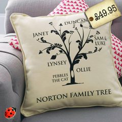 Spotted – Personalised Family Tree Cushion #MothersDayGiftIdeas