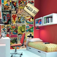 Superheroes in the bedroom.