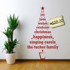 Personalised Christmas Tree Wall Sticker | Pre-Christmas Shopping List