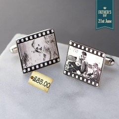 Negative Style Film Strip Silver Photo Cufflinks | Fathers Day Gift Ideas