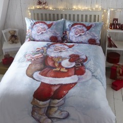 Father Christmas Flannelette Duvet Cover Set | Pre-Christmas Christmas shopping