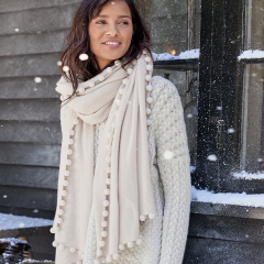 Cashmere Ultimate Pom-Pom Shawl #ChristmasGiftGuide