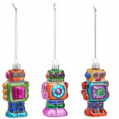 Glass multi robot Christmas decorations #ChristmasGiftGuide