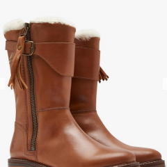 Joules Finchdale Block Heel Calf Boots, Tan Leather | #ChristmasGiftGuide