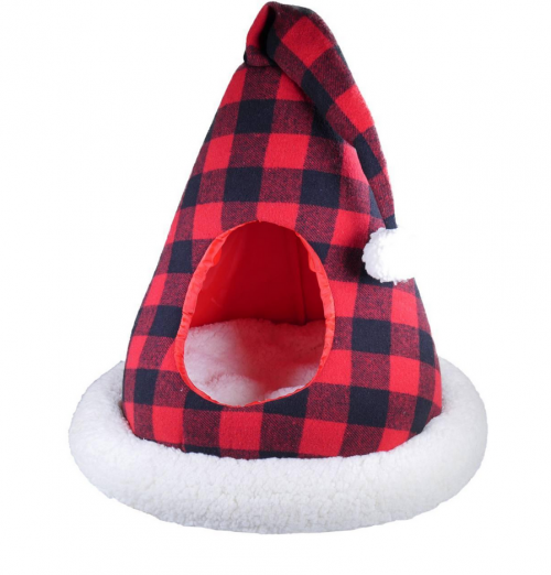 santa hat cat bed